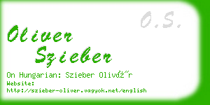 oliver szieber business card